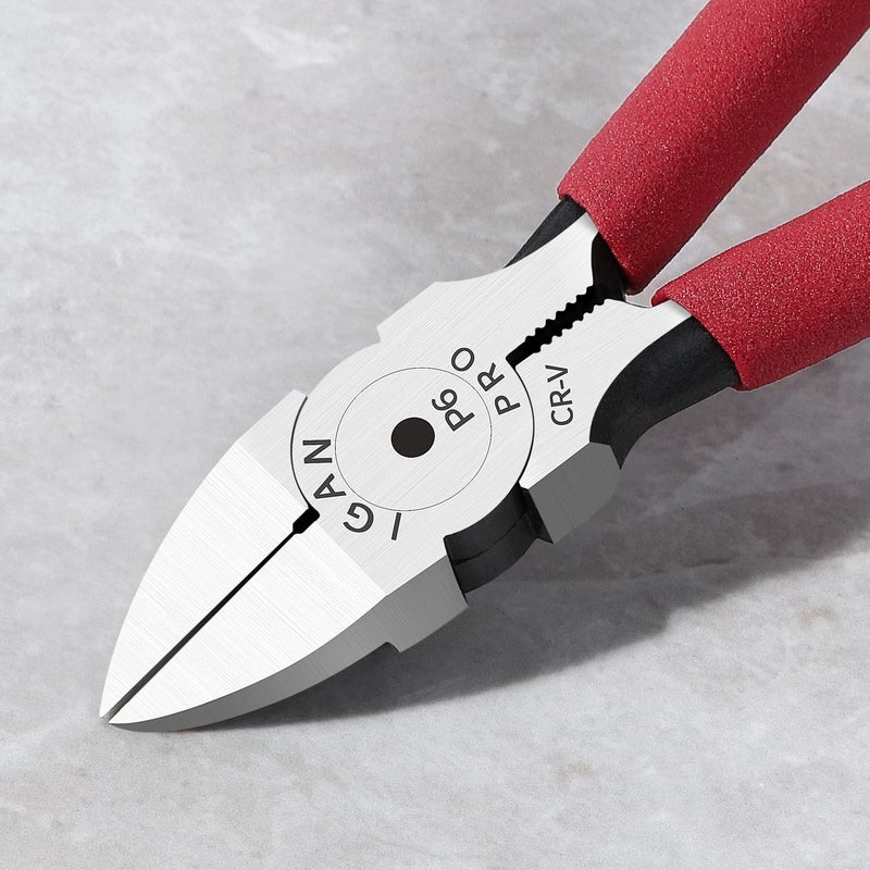 IGAN-P6 6-inch Ultra Sharp & Powerful Side Cutter Clippers with Longer Flush Cutting Edge, Ideal Wire Snips for Crafting, Floral, Electrical & Any Clean Cut Needs - Image 3